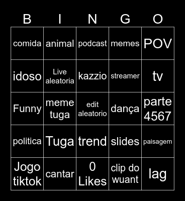 TikTok Bingo Card