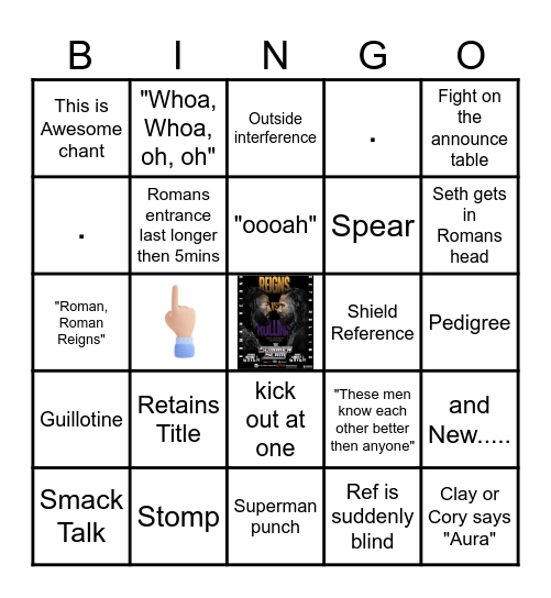 OTC vs The Visionary Bingo Card