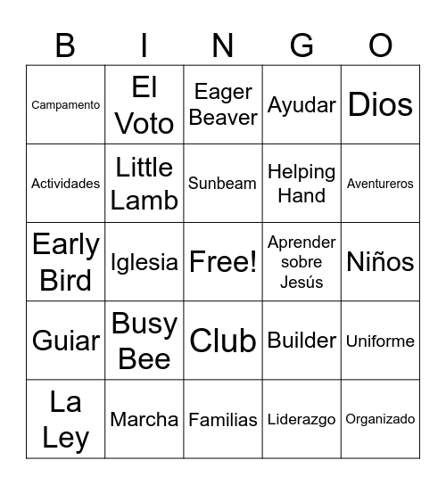 Aventurero Bingo Card