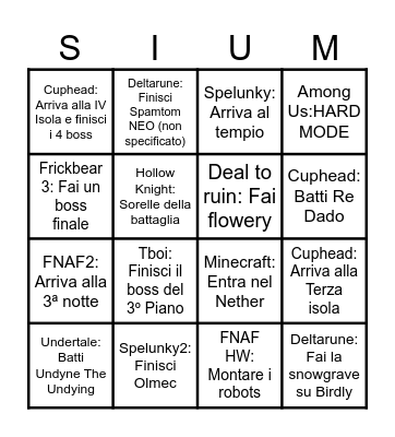 Autista Bingo Card