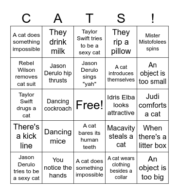 Cats Bingo Card