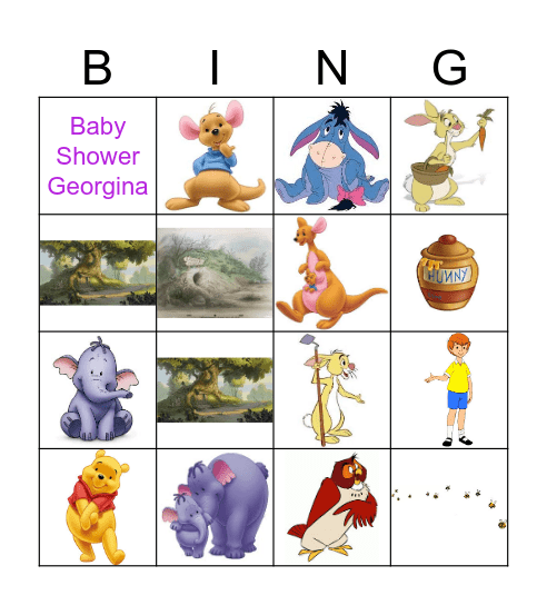Winnie the Pooh Bingo Card