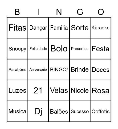 BINGO! Bingo Card