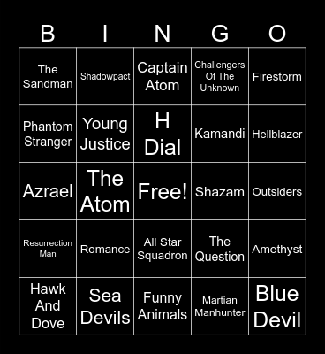 Dc Compact Bingo Card