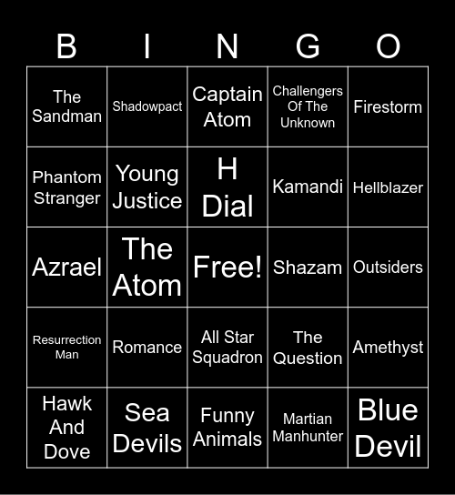 Dc Compact Bingo Card