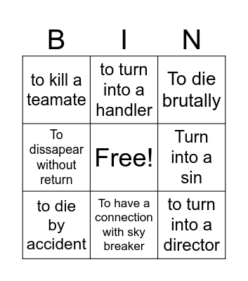 Most likely operative to: Bingo Card