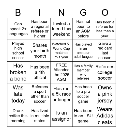 Find someone who: Bingo Card