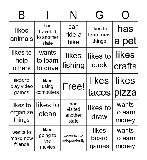 Meet your team BINGO - Find someone who... Bingo Card
