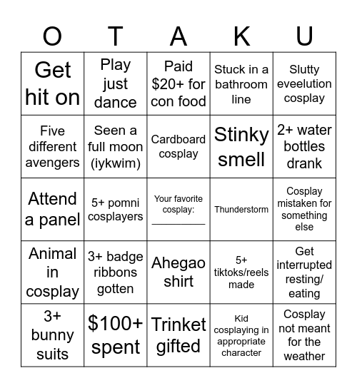 Convention Bingo 2.0 Bingo Card