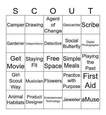 Girl Scout Bingo Card