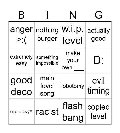 recent tab bingo!!! Bingo Card