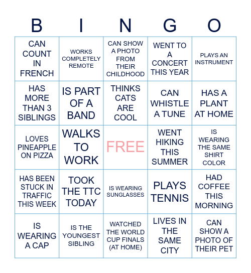 FIND SOMEONE WHO... Bingo Card