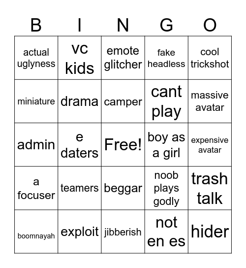 mm2 bingoooo Bingo Card