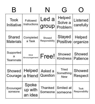 Leadership Bingo Card