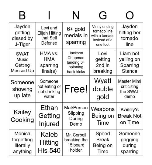 Columbus 2026 Bingo Card