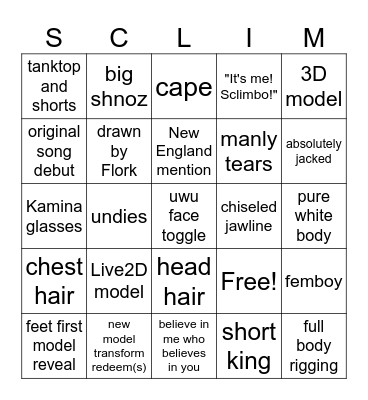 Sclimbo Debut Bingo Card