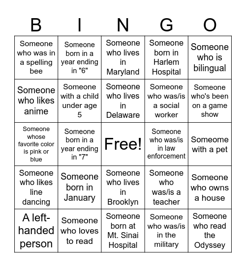 Ruff-Joyner 50th Reunion BINGO! Bingo Card