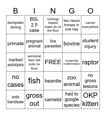 NECROPSY Bingo Card