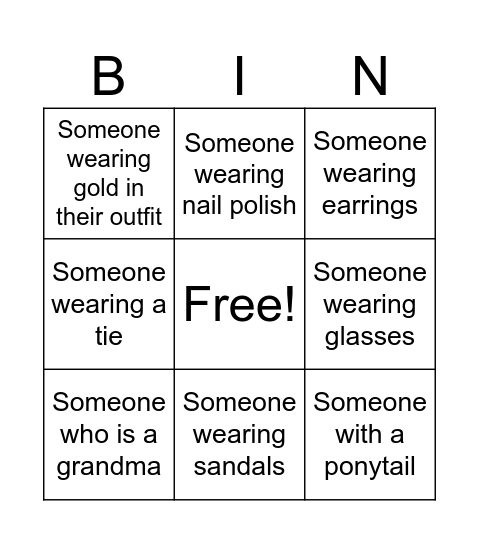 Ruff-Joyner 50th Reunion Junior Bingo Card