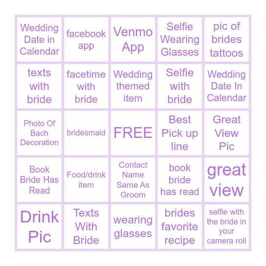 Digital Scavenger Hunt Bingo Card