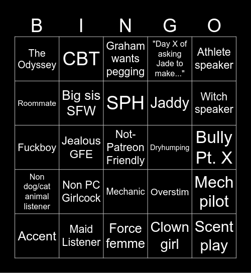Aug Jade Patreon Bingo Card