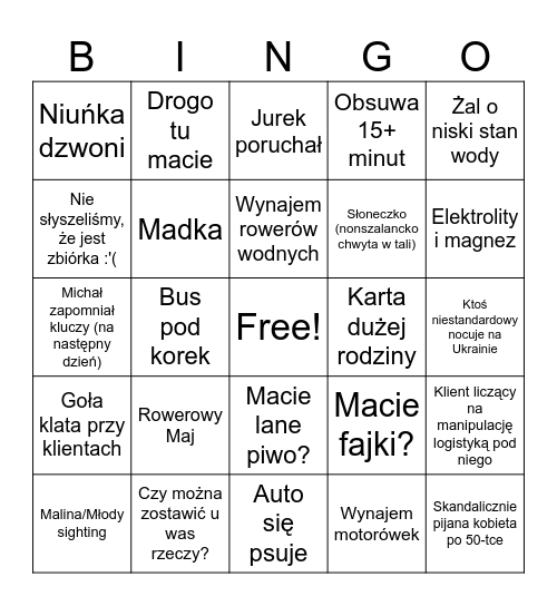 Przystań Złotniki Daily Bingo Card