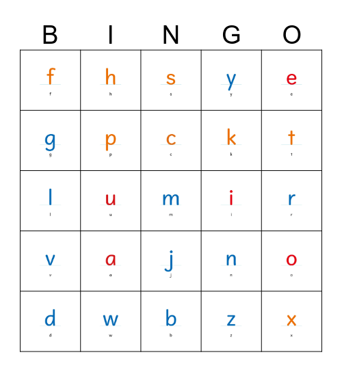 abc Bingo Card