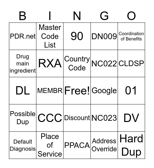 CGHB Call Bingo Week 2 Bingo Card