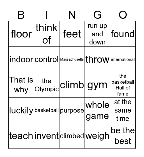 unit 7  basketball Bingo Card