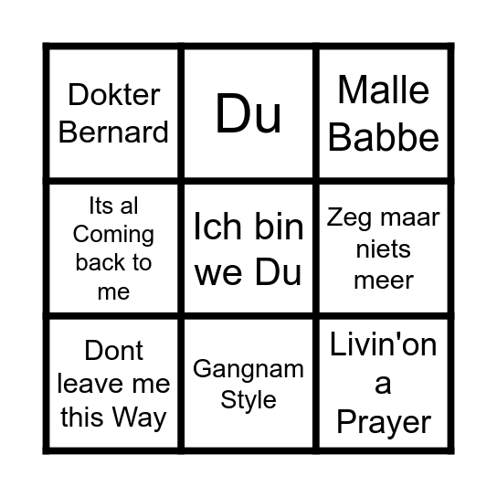 Feest 26 Bingo Card