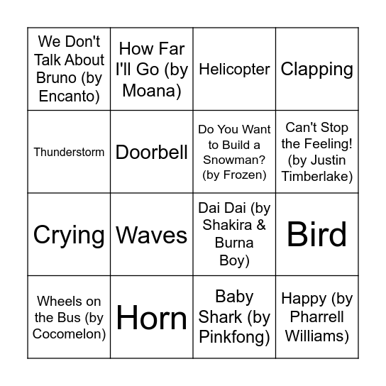 SkolaSajf 2026 Music & Sound Bingo ⭐ Bingo Card