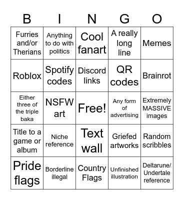 wplace bingo Card