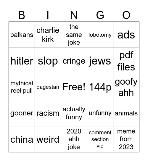 filip sein IG bingo Card