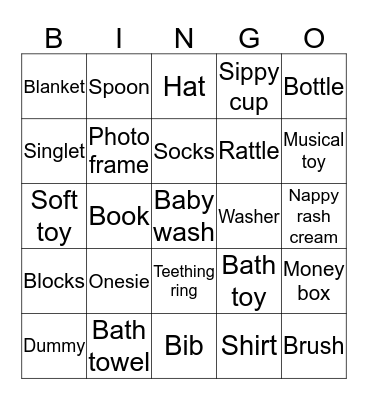 Baby Bingo! Bingo Card