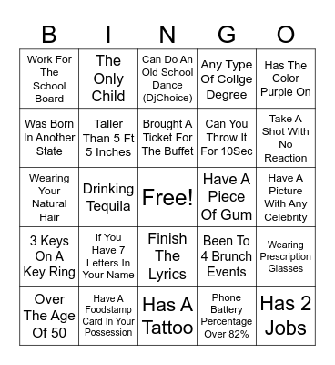 Sunshine & Champagne Bingo Card