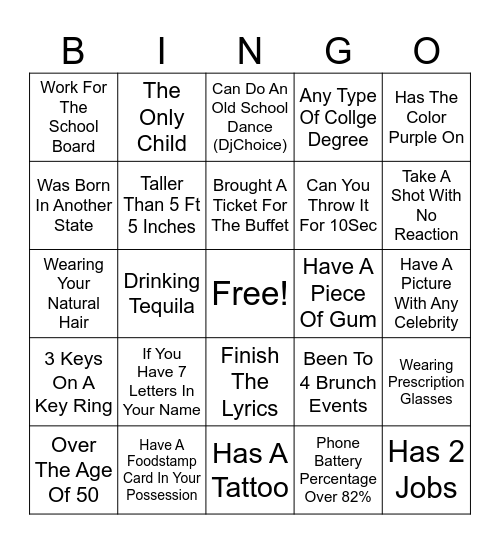 Sunshine & Champagne Bingo Card