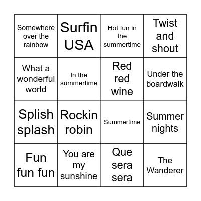 Musical bingo Card