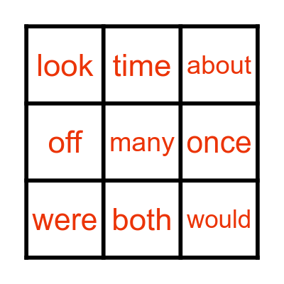 BAM BINGO Card