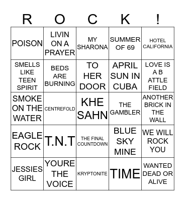 BEST OF ROCK 4 Bingo Card