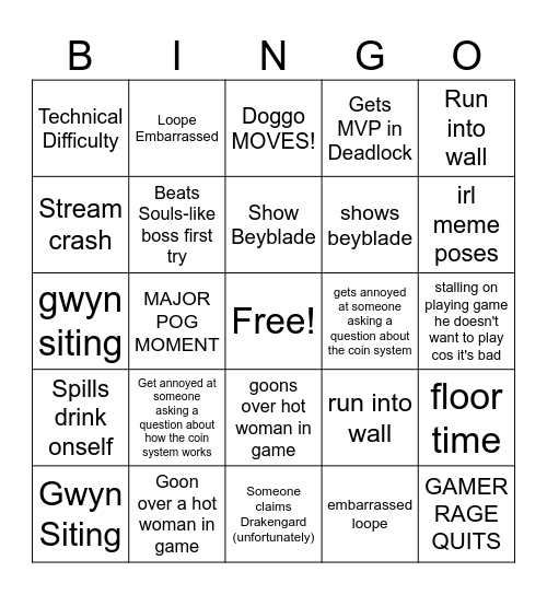 THE BOX Bingo Card