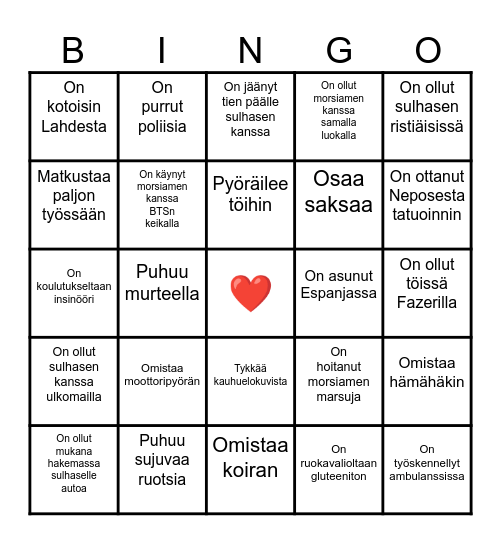 BINGO Card