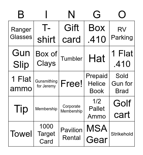 Cherokee Rose Bingo Card