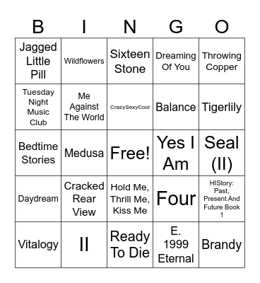 Billboard 200 Year-End Of 1995 Bingo Card