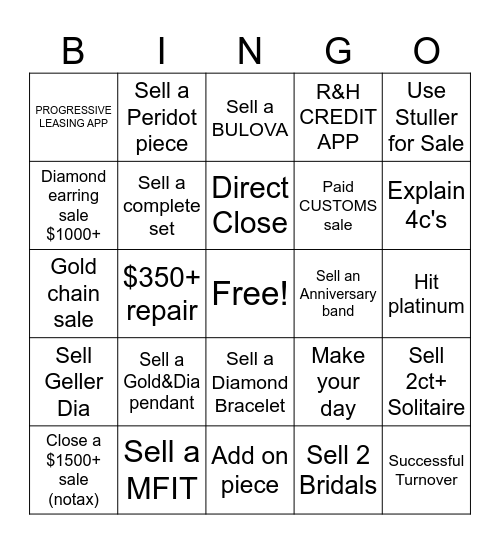 SOUTH COUNTY "BLINGO" Bingo Card