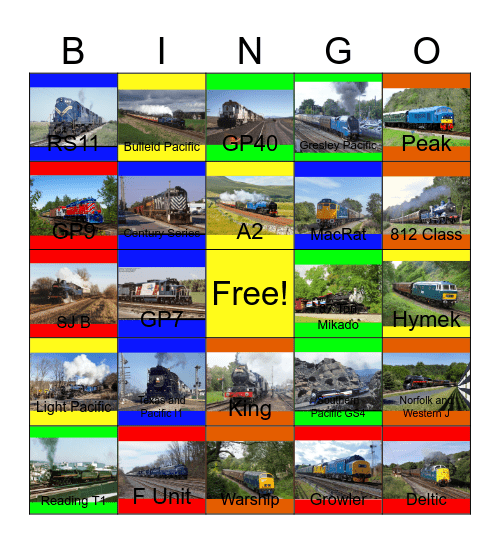 Canadian Pacific, Blue Peter and other Blue Engines Bingo Card