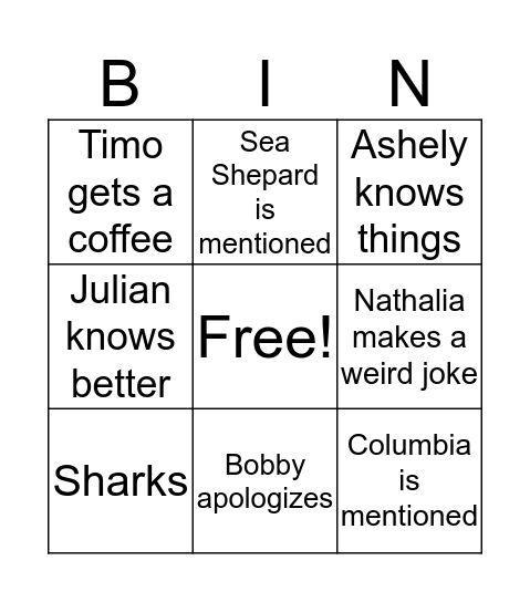 ISATEC Bingo Card