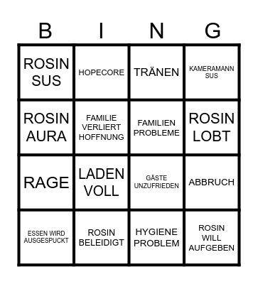 ROSIN BINGO Card
