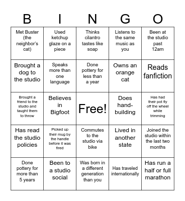 Ice Breaker Bingo Card
