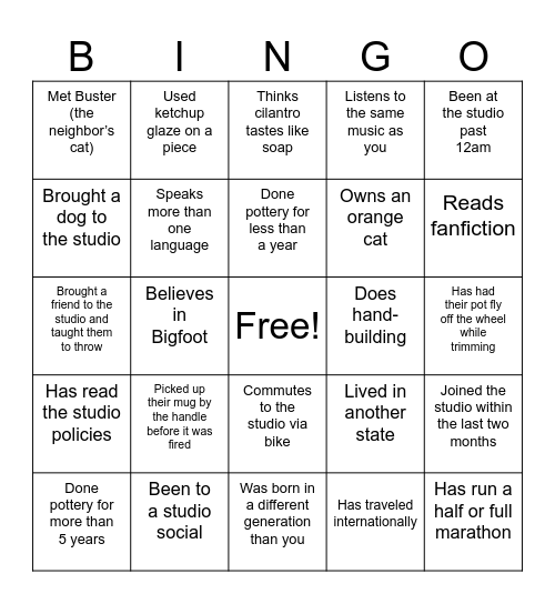 Ice Breaker Bingo Card