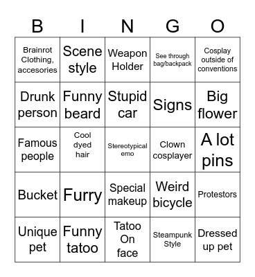 RANDOM DAILY Bingo Card